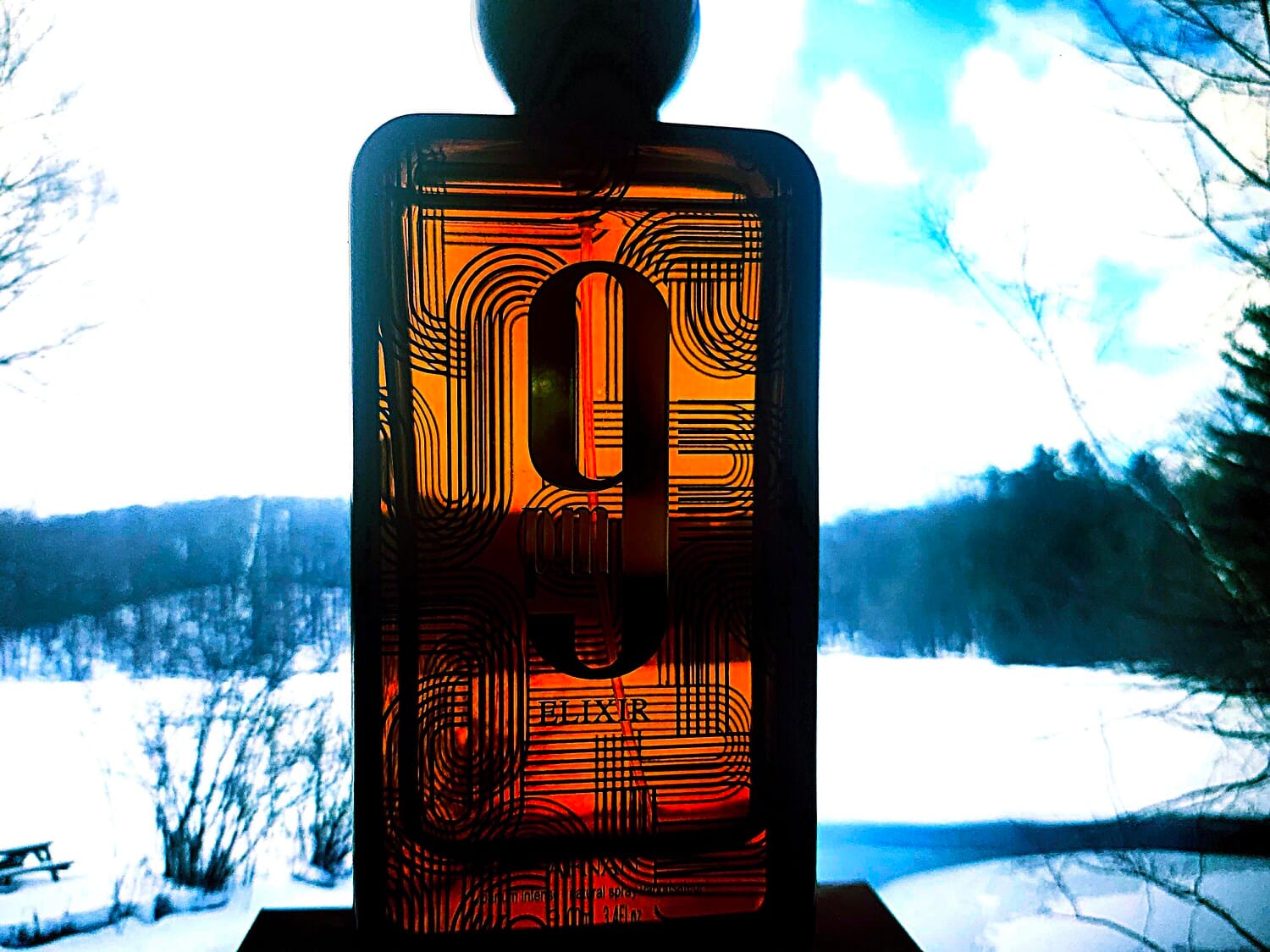 9PM Elixir, bottle, angle